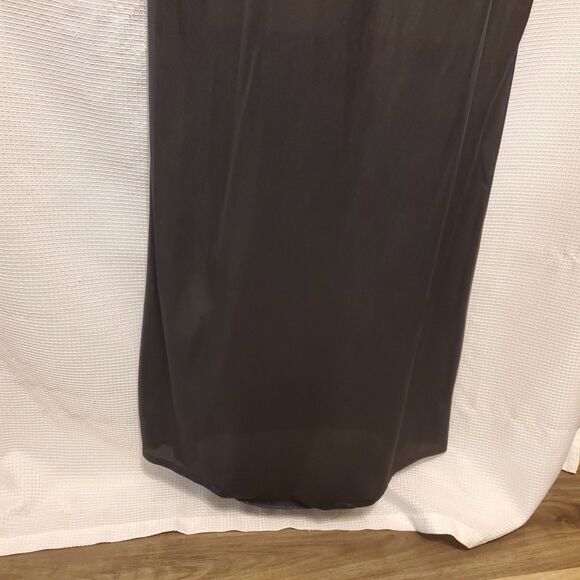 Vintage Berkliff Womens Sz Large Silky Maxi Slip Dress Lace Shoulder - Picture 4 of 8